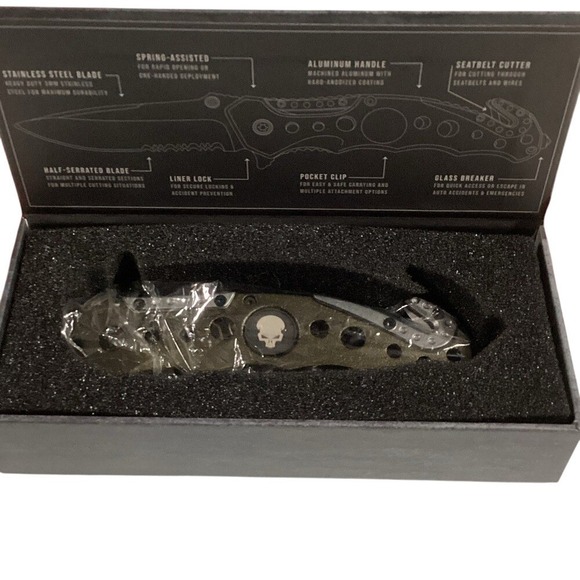 Other - Tactical Folding Knife with Skull Emblem